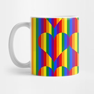 LGBT Striped Hearts Mug